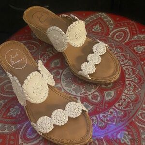 Jack Rogers White Wedge Sandals